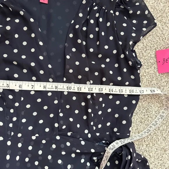 Vintage-Inspired Polka Dot Chiffon Midi Dress | Feminine Romantic Style | Sz 4 - Picture 8 of 14